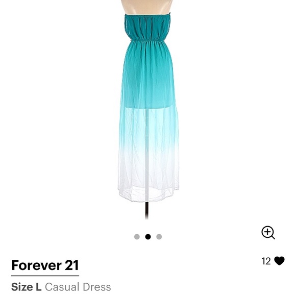 Forever 21 Teal Ombré Maxi Dress - Picture 2 of 3